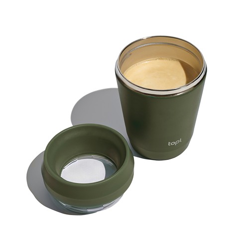green Taza Topl To Go de acero reciclado con tapa patentada 360