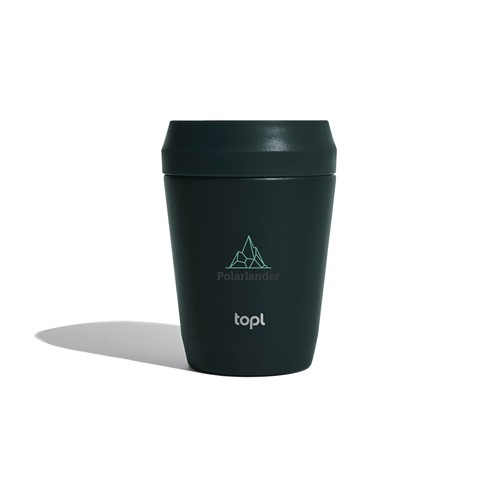 gray Taza Topl To Go de acero reciclado con tapa patentada 360