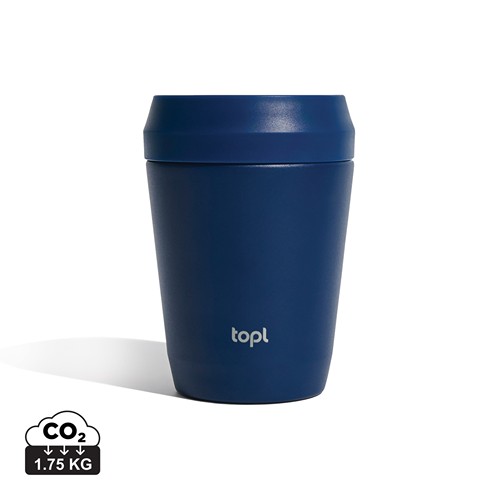 TAZA TOPL TO GO DE ACERO RECICLADO CON TAPA PATENTADA 360