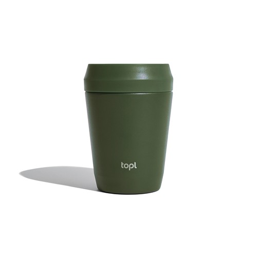 green Taza Topl To Go de acero reciclado con tapa patentada 360