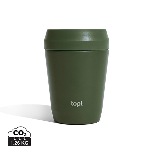 green Taza Topl To Go de acero reciclado con tapa patentada 360