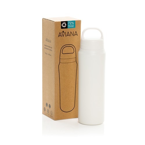 white Botella de agua reciclada RCS de Aviana™ Rowan de 470 ml