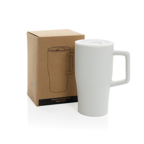 white Taza cerámica de lujo 490 ml