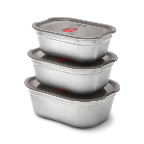 gray Tupper comida Black+Blum (3 piezas)