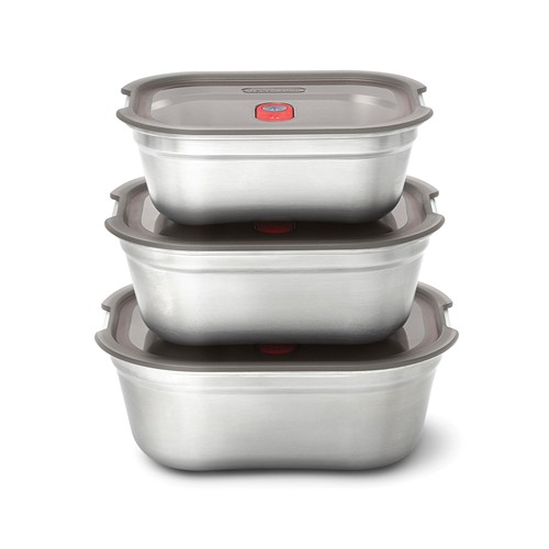 gray Tupper comida Black+Blum (3 piezas)