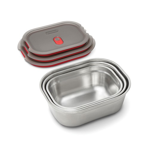 gray Tupper comida Black+Blum (3 piezas)