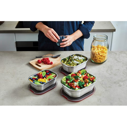 gray Tupper comida Black+Blum (3 piezas)