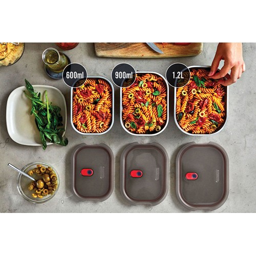 gray Tupper comida Black+Blum (3 piezas)