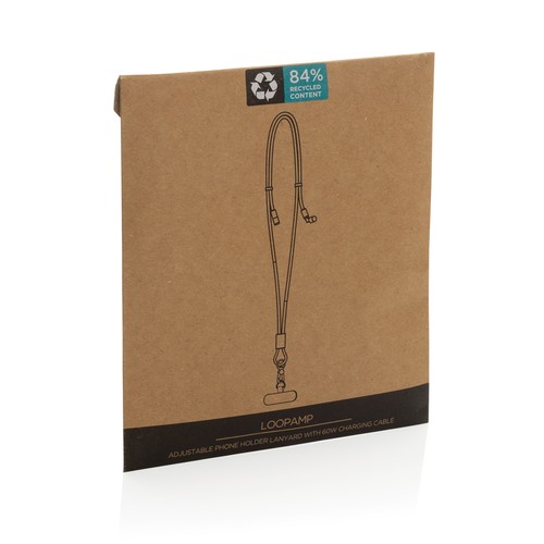 black Cable telefónico ajustable 160 cm LoopAmp RCS RPET cable 60W