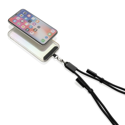 black Cable telefónico ajustable 160 cm LoopAmp RCS RPET cable 60W