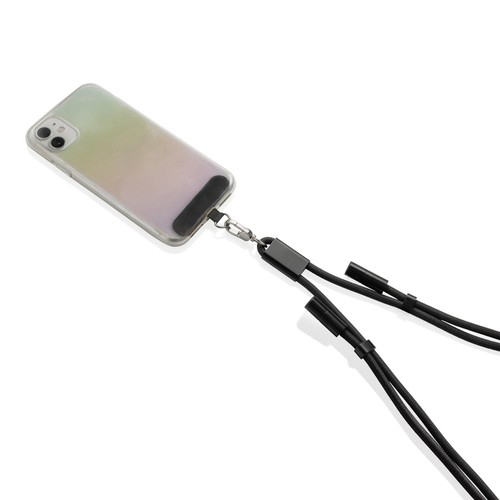 black Cable telefónico ajustable 160 cm LoopAmp RCS RPET cable 60W