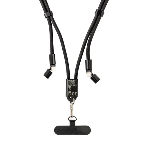 black Cable telefónico ajustable 160 cm LoopAmp RCS RPET cable 60W