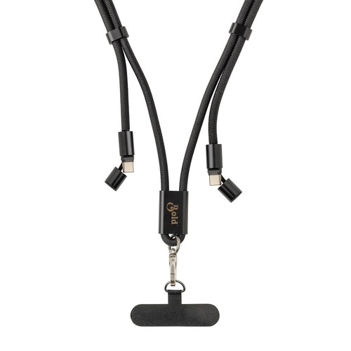 black Cable telefónico ajustable 160 cm LoopAmp RCS RPET cable 60W