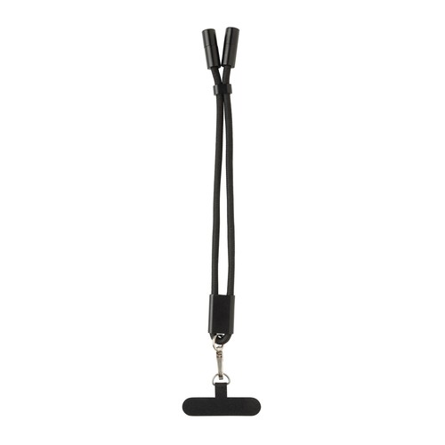 black Correa de muñeca para teléfono LoopAmp RCS RPET y cable 60W