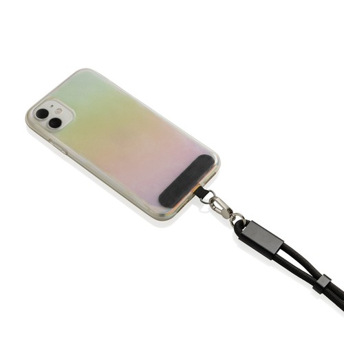 black Correa de muñeca para teléfono LoopAmp RCS RPET y cable 60W