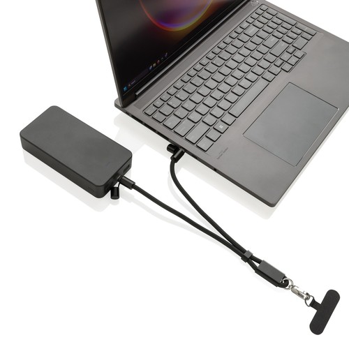 black Correa de muñeca para teléfono LoopAmp RCS RPET y cable 60W