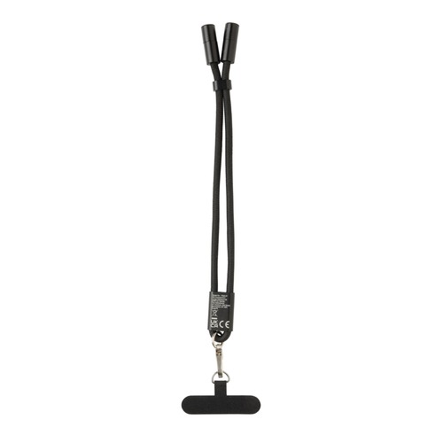 black Correa de muñeca para teléfono LoopAmp RCS RPET y cable 60W