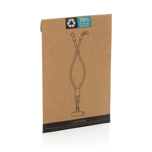 black Correa de muñeca para teléfono LoopAmp RCS RPET y cable 60W