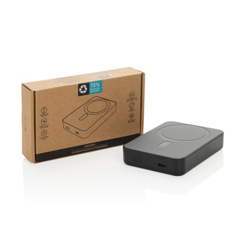 black Batería magnética plástico reciclado Amporia RCS 10.000 mAh