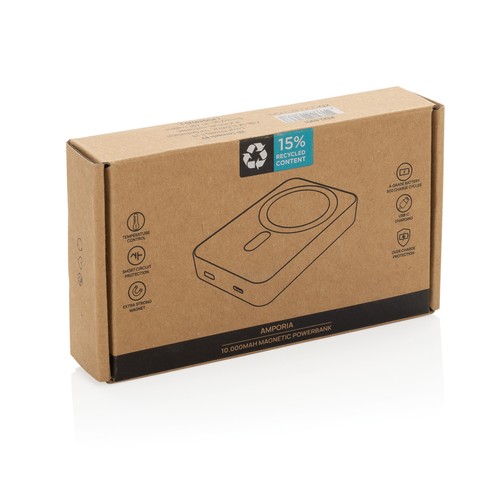 black Batería magnética plástico reciclado Amporia RCS 10.000 mAh