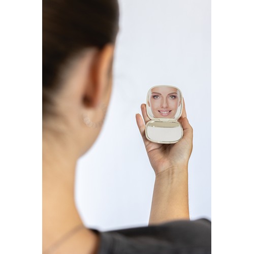 beis Espejo de maquillaje de plástico reciclado Reflecta RCS