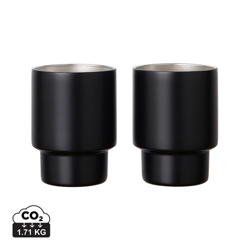 Set 2 tazas de acero inoxidable recicladas VINGA Nagano RCS