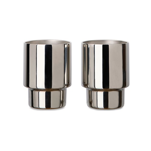 acero brillante Set 2 tazas de acero inoxidable recicladas VINGA Nagano RCS