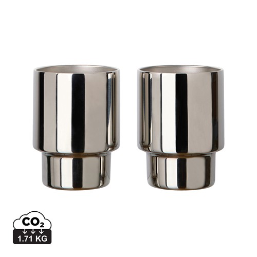 acero brillante Set 2 tazas de acero inoxidable recicladas VINGA Nagano RCS