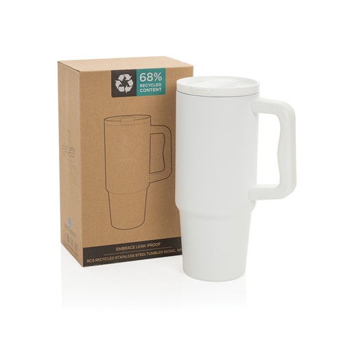 white Vaso Embrace RCS acero inoxidable reciclado RCS