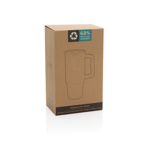 white Vaso Embrace RCS acero inoxidable reciclado RCS