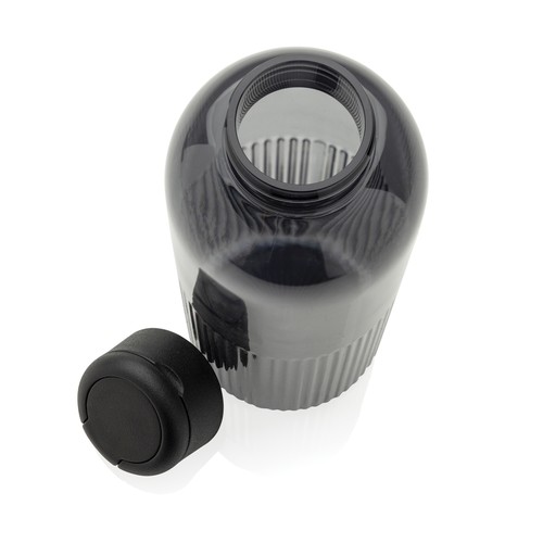 black Botella de agua antigoteo Ripple RCS RPET con asa 75 ml