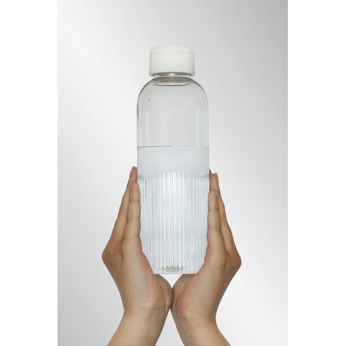 white Botella de agua antigoteo Ripple RCS RPET con asa 75 ml