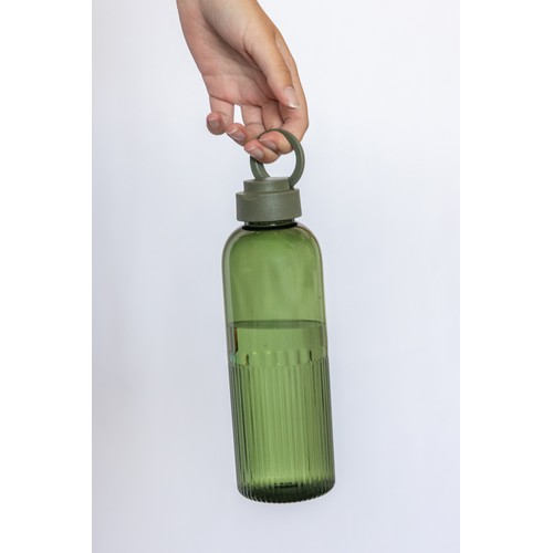 green Botella de agua antigoteo Ripple RCS RPET con asa 75 ml