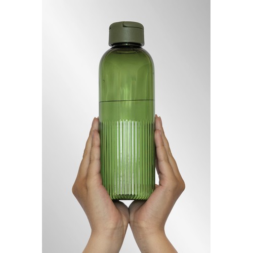 green Botella de agua antigoteo Ripple RCS RPET con asa 75 ml