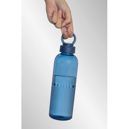 azul marino Botella de agua antigoteo Ripple RCS RPET con asa 75 ml