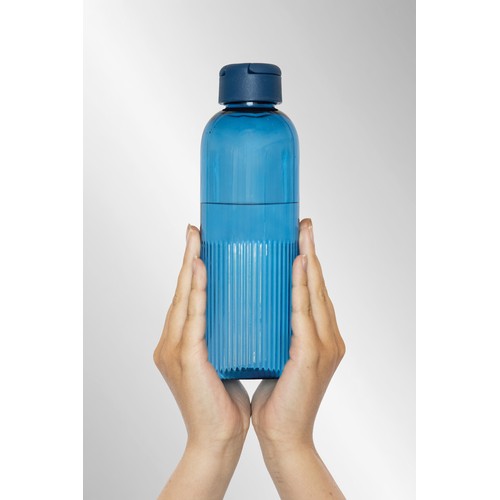 azul marino Botella de agua antigoteo Ripple RCS RPET con asa 75 ml