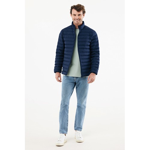 azul marino IQONIQ Maiko Chaqueta Acolchada Hombre Poliéster Reciclado