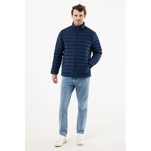 azul marino IQONIQ Maiko Chaqueta Acolchada Hombre Poliéster Reciclado