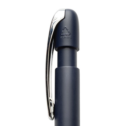 azul marino Bolígrafo con clip metálico R-ABS certificación Glide GRS