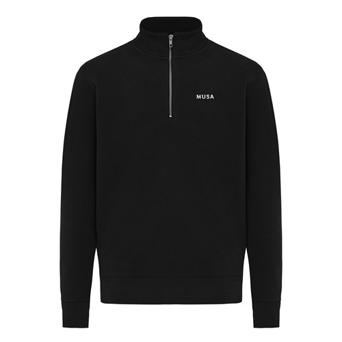 black IQONIQ Elgon Sudadera Media Cremallera Algodón Reciclado