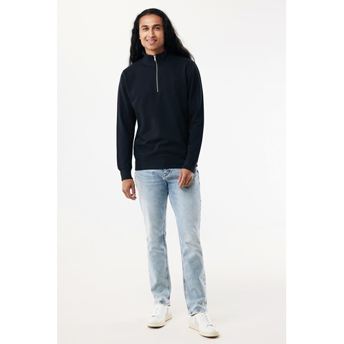 black IQONIQ Elgon Sudadera Media Cremallera Algodón Reciclado