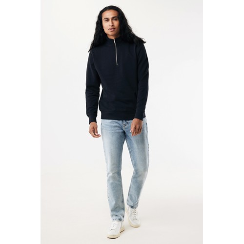 black IQONIQ Elgon Sudadera Media Cremallera Algodón Reciclado