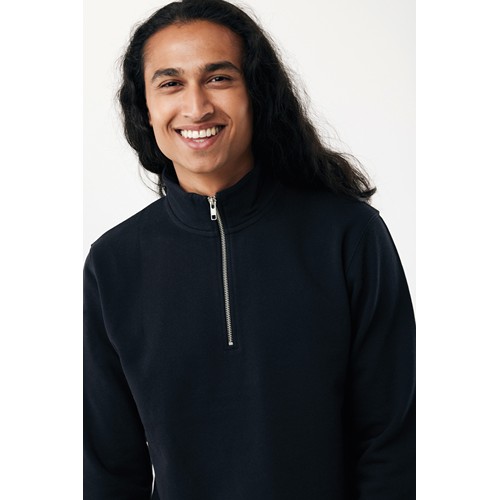 black IQONIQ Elgon Sudadera Media Cremallera Algodón Reciclado