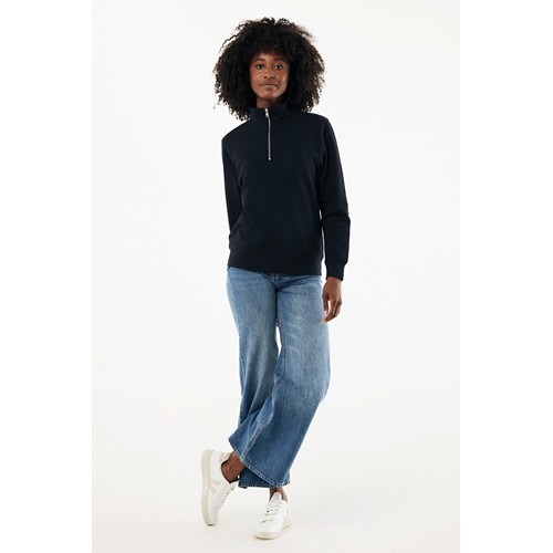 black IQONIQ Elgon Sudadera Media Cremallera Algodón Reciclado