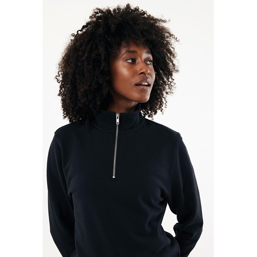 black IQONIQ Elgon Sudadera Media Cremallera Algodón Reciclado
