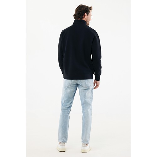 black IQONIQ Elgon Sudadera Media Cremallera Algodón Reciclado