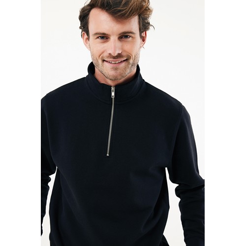 black IQONIQ Elgon Sudadera Media Cremallera Algodón Reciclado