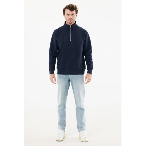 Suéter con cremallera de algodón reciclado Elgon