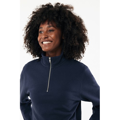 azul marino IQONIQ Elgon Sudadera Media Cremallera Algodón Reciclado