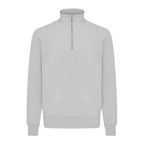 moteado gris claro IQONIQ Elgon Sudadera Media Cremallera Algodón Reciclado